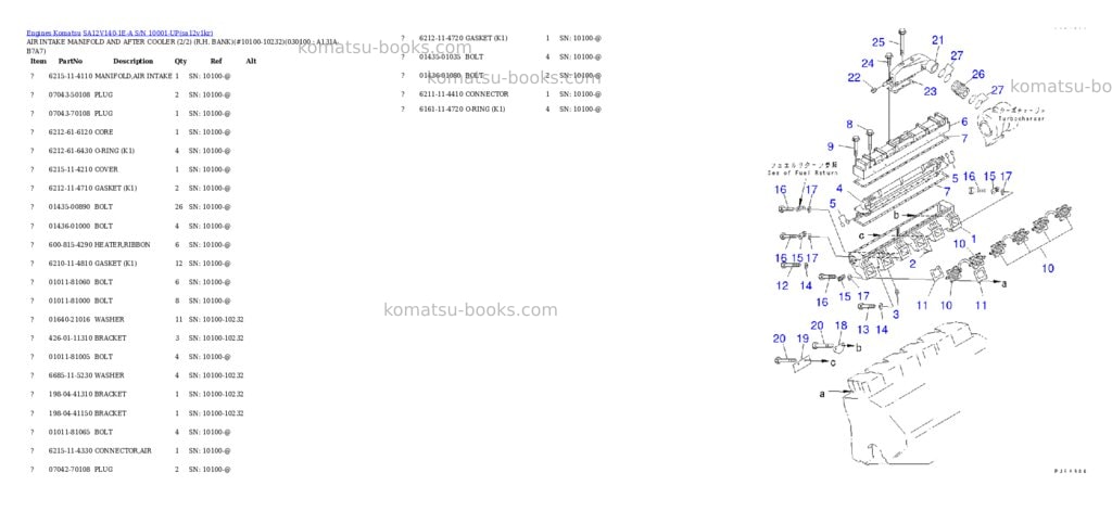 Komatsu SA12V140-1E-A S/N 10001-UP Parts catalog cover Page 9 Komatsu SA12V140-1E-A S/N 10001-UP Parts catalog cover Page 9