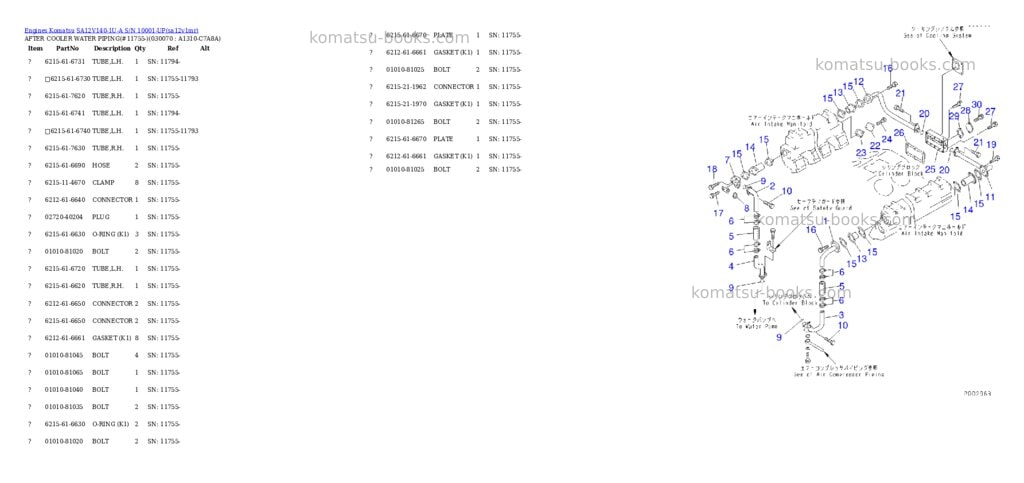 Komatsu SA12V140-1U-A S/N 10001-UP Parts catalog cover Page 6