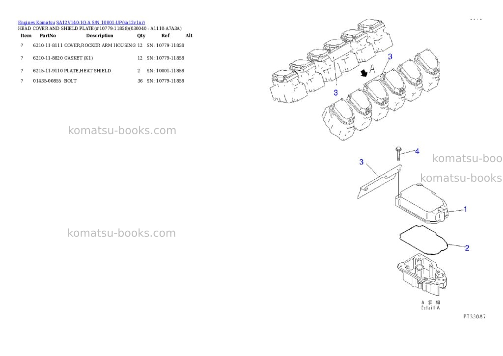 Komatsu SA12V140-1Q-A S/N 10001-UP Parts catalog cover Page 3 Komatsu SA12V140-1Q-A S/N 10001-UP Parts catalog cover Page 3