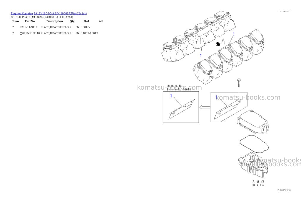 Komatsu SA12V140-1Q-A S/N 10001-UP Parts catalog cover Page 4 Komatsu SA12V140-1Q-A S/N 10001-UP Parts catalog cover Page 4
