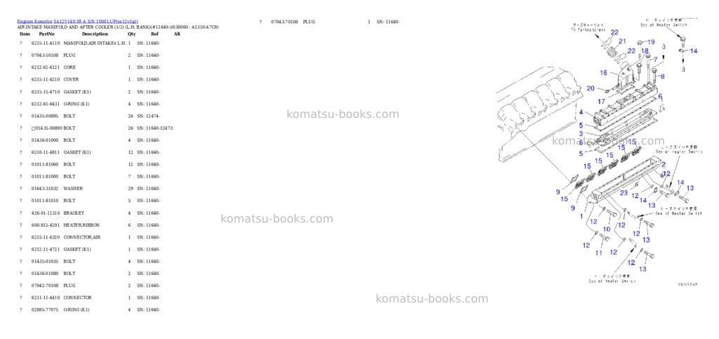 Komatsu SA12V140-1R-A S/N 10001-UP Parts catalog cover Page 5