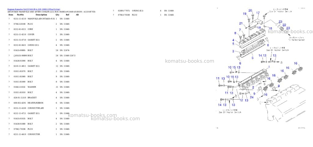 Komatsu SA12V140-1R-A S/N 10001-UP Parts catalog cover Page 7