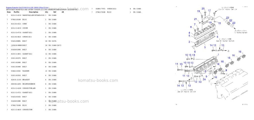 Komatsu SA12V140-1S-A S/N 10001-UP Parts catalog cover Page 7