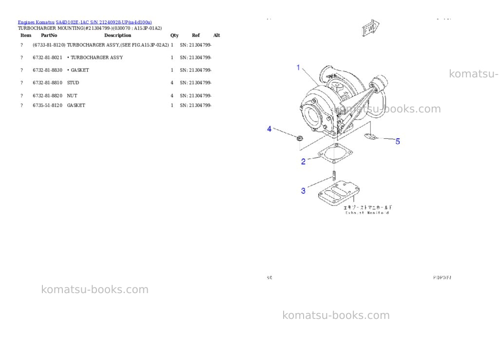 Komatsu sa4d102e-1ac s/n 21240928-up Parts catalog cover Page 6 Komatsu sa4d102e-1ac s/n 21240928-up Parts catalog cover Page 6