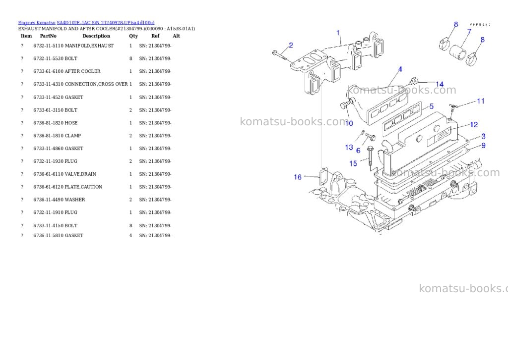 Komatsu sa4d102e-1ac s/n 21240928-up Parts catalog cover Page 8 Komatsu sa4d102e-1ac s/n 21240928-up Parts catalog cover Page 8