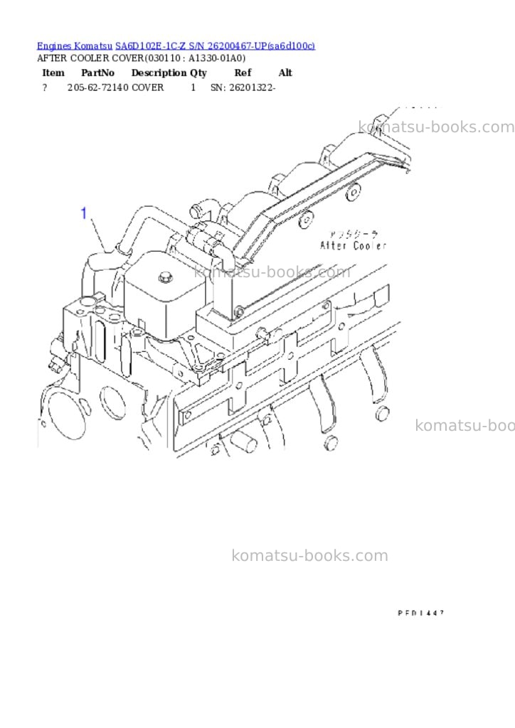 Komatsu sa6d102e-1c-z s/n 26200467-up Parts catalog cover Page 10 Komatsu sa6d102e-1c-z s/n 26200467-up Parts catalog cover Page 10