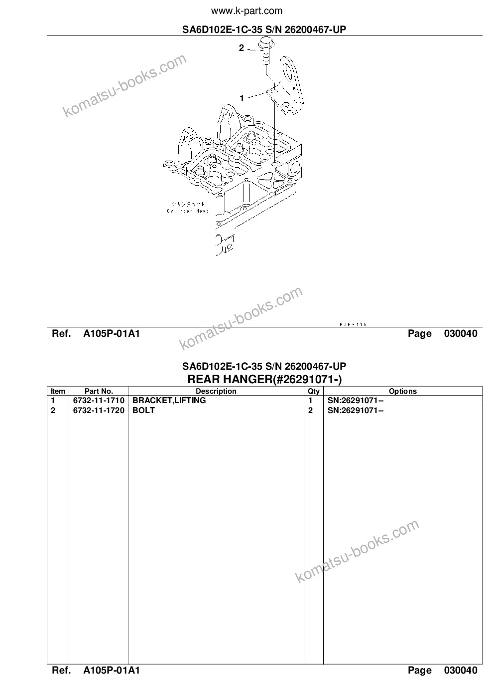 Komatsu sa6d102e-1c-35 s/n 26200467-up Parts catalog cover Page 8 Komatsu sa6d102e-1c-35 s/n 26200467-up Parts catalog cover Page 8
