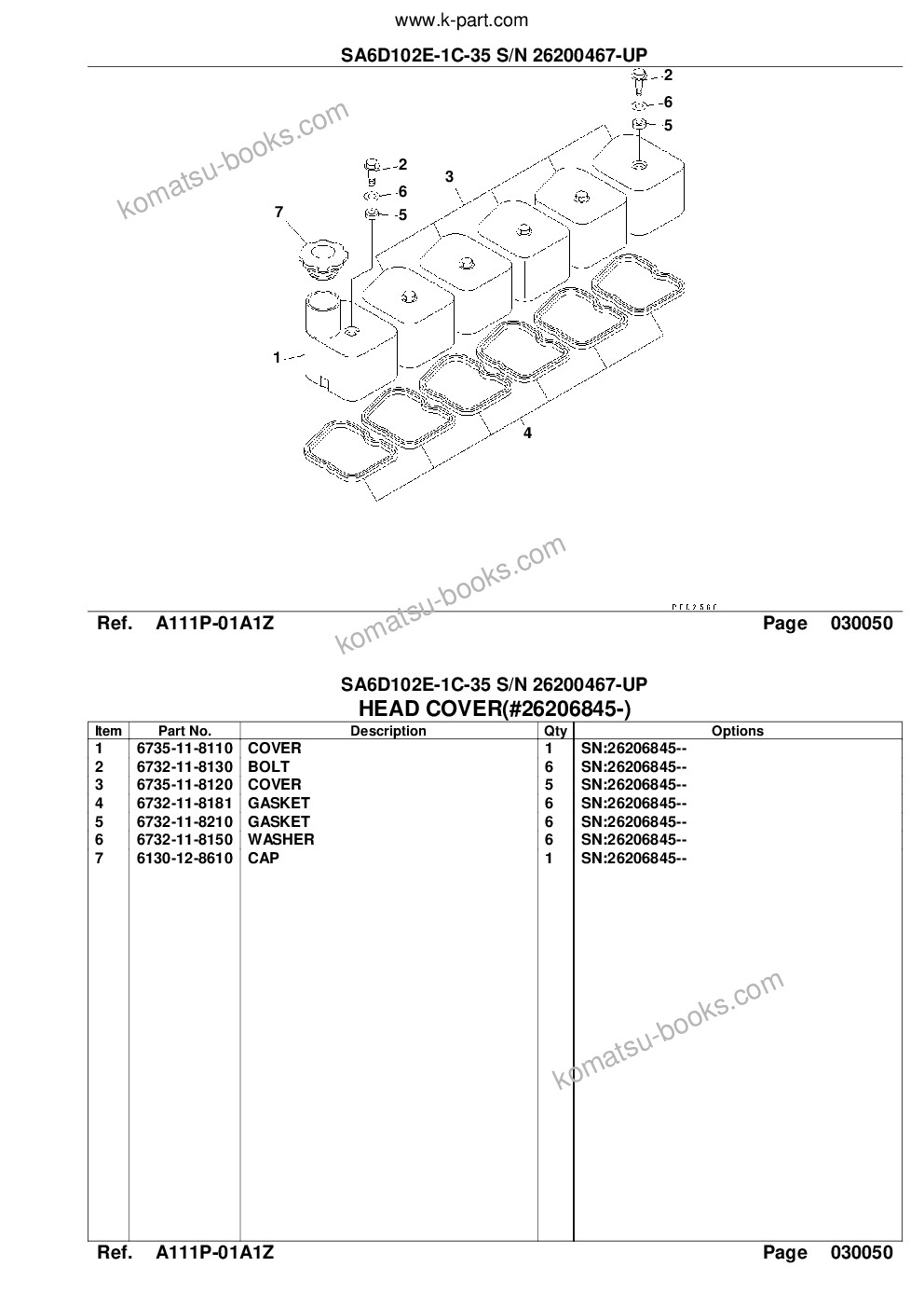 Komatsu sa6d102e-1c-35 s/n 26200467-up Parts catalog cover Page 9 Komatsu sa6d102e-1c-35 s/n 26200467-up Parts catalog cover Page 9