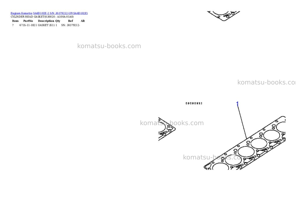 Komatsu sa6d102e-2n-m s/n 26318973-up fd80hd-8 Parts catalog cover