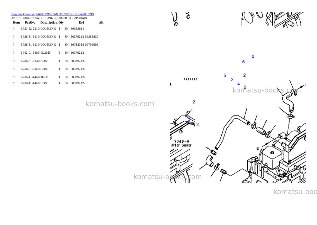 Komatsu sa6d102e-2n-m s/n 26318973-up fd80hd-8 Parts catalog cover Page 7