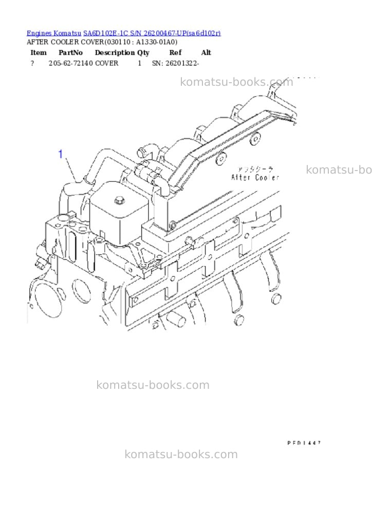Komatsu sa6d102e-1c s/n 26200467-up Parts catalog cover Page 10 Komatsu sa6d102e-1c s/n 26200467-up Parts catalog cover Page 10