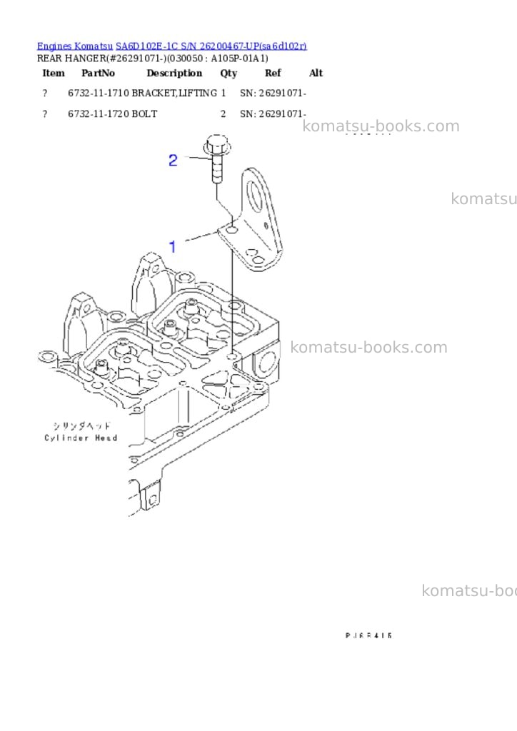 Komatsu sa6d102e-1c s/n 26200467-up Parts catalog cover Page 4 Komatsu sa6d102e-1c s/n 26200467-up Parts catalog cover Page 4