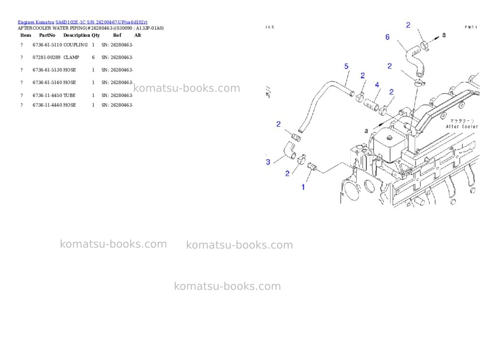 Komatsu sa6d102e-1c s/n 26200467-up Parts catalog cover Page 8 Komatsu sa6d102e-1c s/n 26200467-up Parts catalog cover Page 8