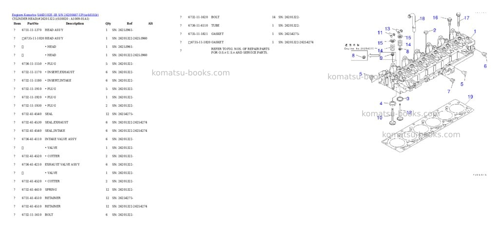 Komatsu sa6d102e-1b s/n 26200467-up Parts catalog cover Komatsu sa6d102e-1b s/n 26200467-up Parts catalog cover