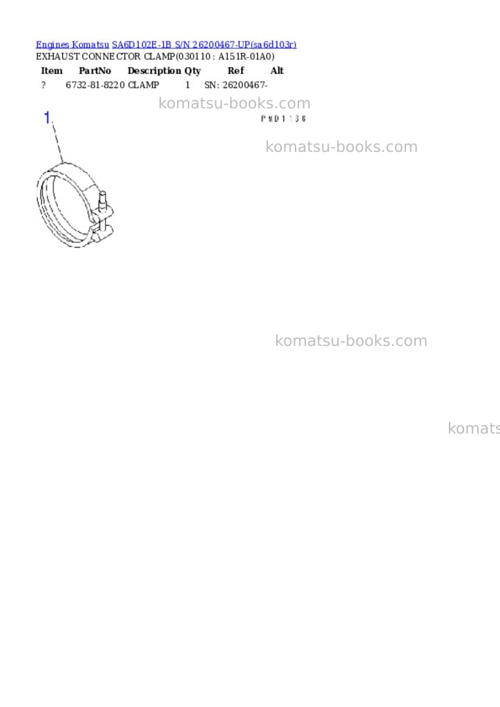 Komatsu sa6d102e-1b s/n 26200467-up Parts catalog cover Page 10 Komatsu sa6d102e-1b s/n 26200467-up Parts catalog cover Page 10