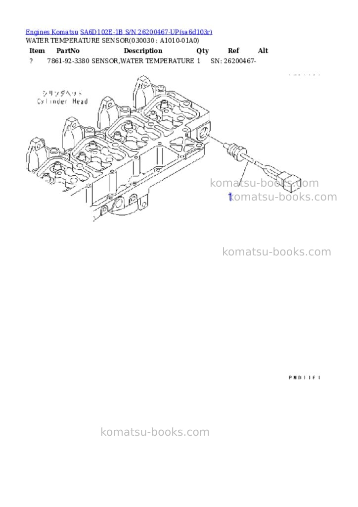 Komatsu sa6d102e-1b s/n 26200467-up Parts catalog cover Page 2 Komatsu sa6d102e-1b s/n 26200467-up Parts catalog cover Page 2