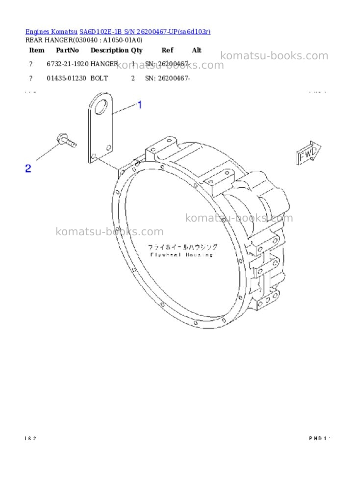 Komatsu sa6d102e-1b s/n 26200467-up Parts catalog cover Page 3 Komatsu sa6d102e-1b s/n 26200467-up Parts catalog cover Page 3
