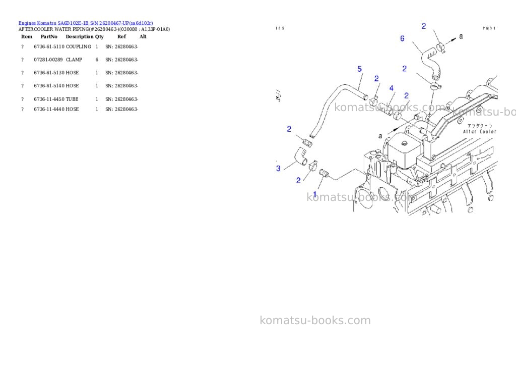 Komatsu sa6d102e-1b s/n 26200467-up Parts catalog cover Page 7 Komatsu sa6d102e-1b s/n 26200467-up Parts catalog cover Page 7