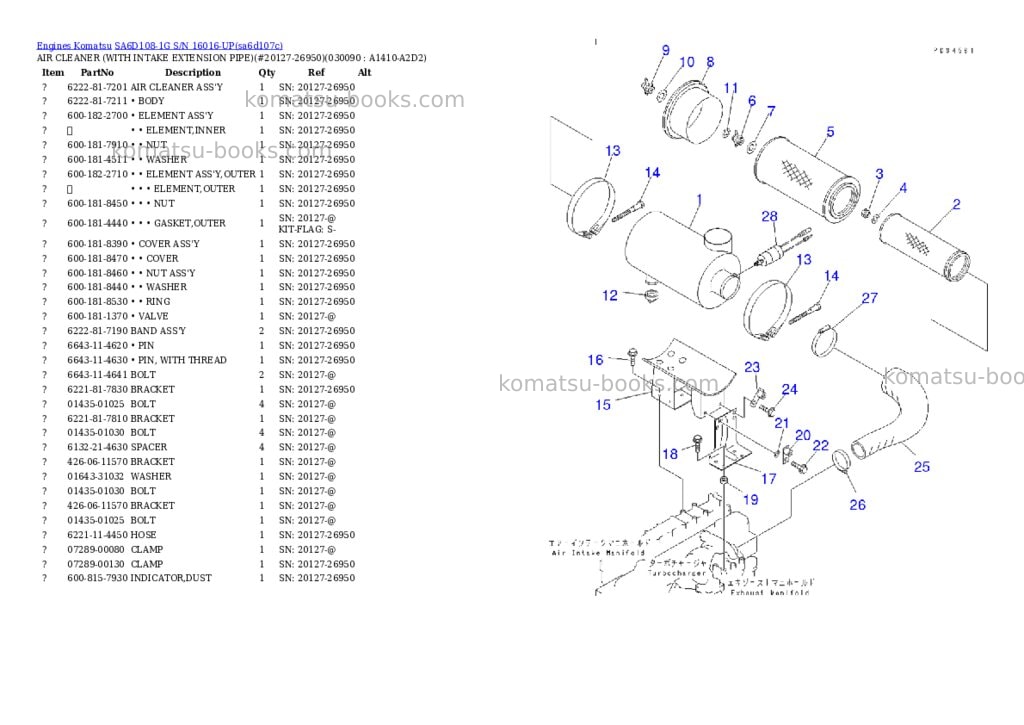 Komatsu sa6d108-1g s/n 16016-up Parts catalog cover Page 8 Komatsu sa6d108-1g s/n 16016-up Parts catalog cover Page 8