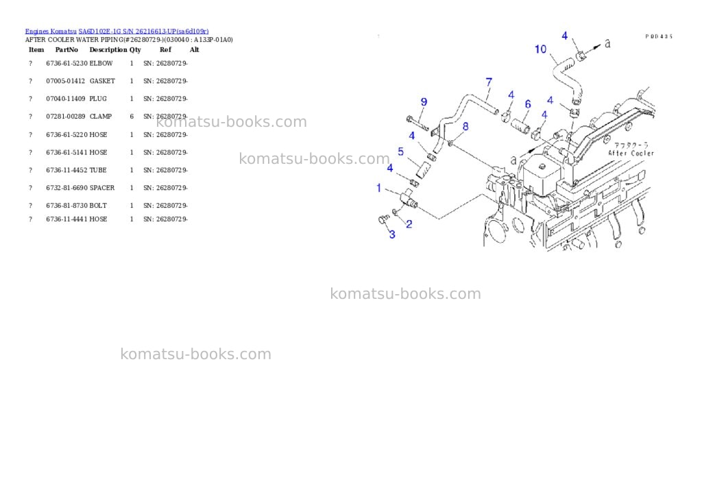 Komatsu sa6d102e-1g s/n 26216613-up Parts catalog cover Page 3