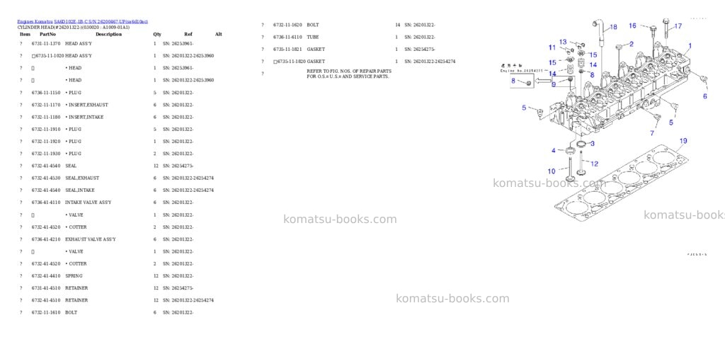 Komatsu sa6d102e-1b-c s/n 26200467-up Parts catalog cover Komatsu sa6d102e-1b-c s/n 26200467-up Parts catalog cover