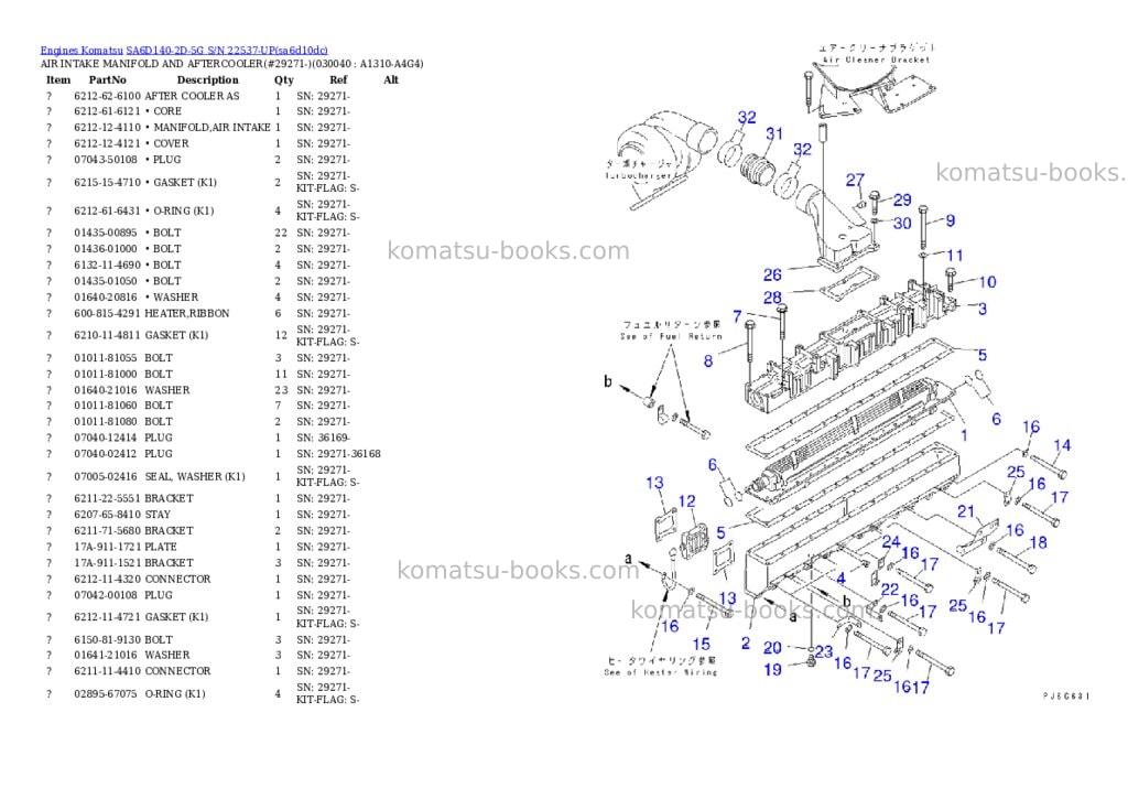 Komatsu sa6d140-2d-5g s/n 22537-up Parts catalog cover Page 3 Komatsu sa6d140-2d-5g s/n 22537-up Parts catalog cover Page 3