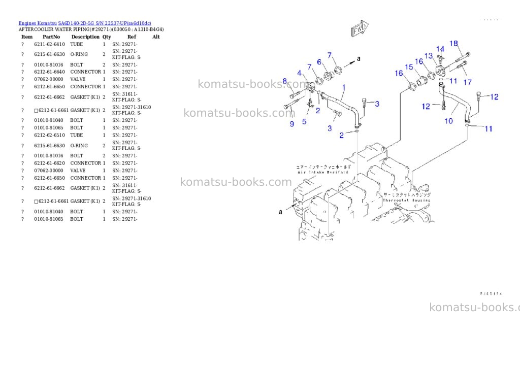 Komatsu sa6d140-2d-5g s/n 22537-up Parts catalog cover Page 4 Komatsu sa6d140-2d-5g s/n 22537-up Parts catalog cover Page 4