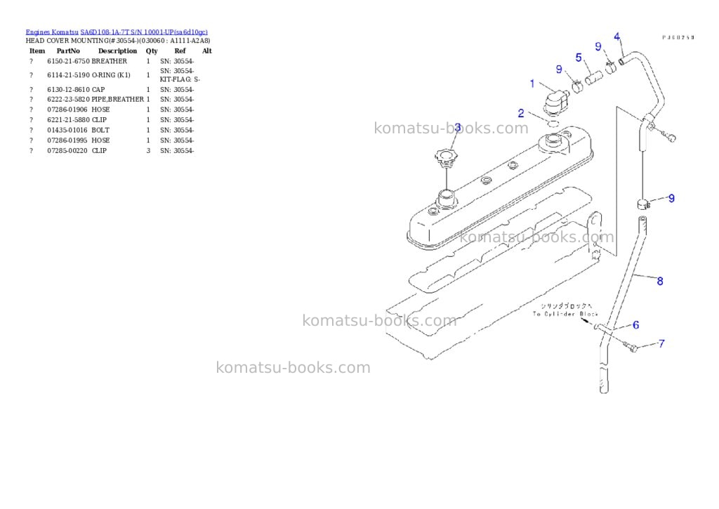 Komatsu sa6d108-1a-7t s/n 10001-up Parts catalog cover Page 5 Komatsu sa6d108-1a-7t s/n 10001-up Parts catalog cover Page 5