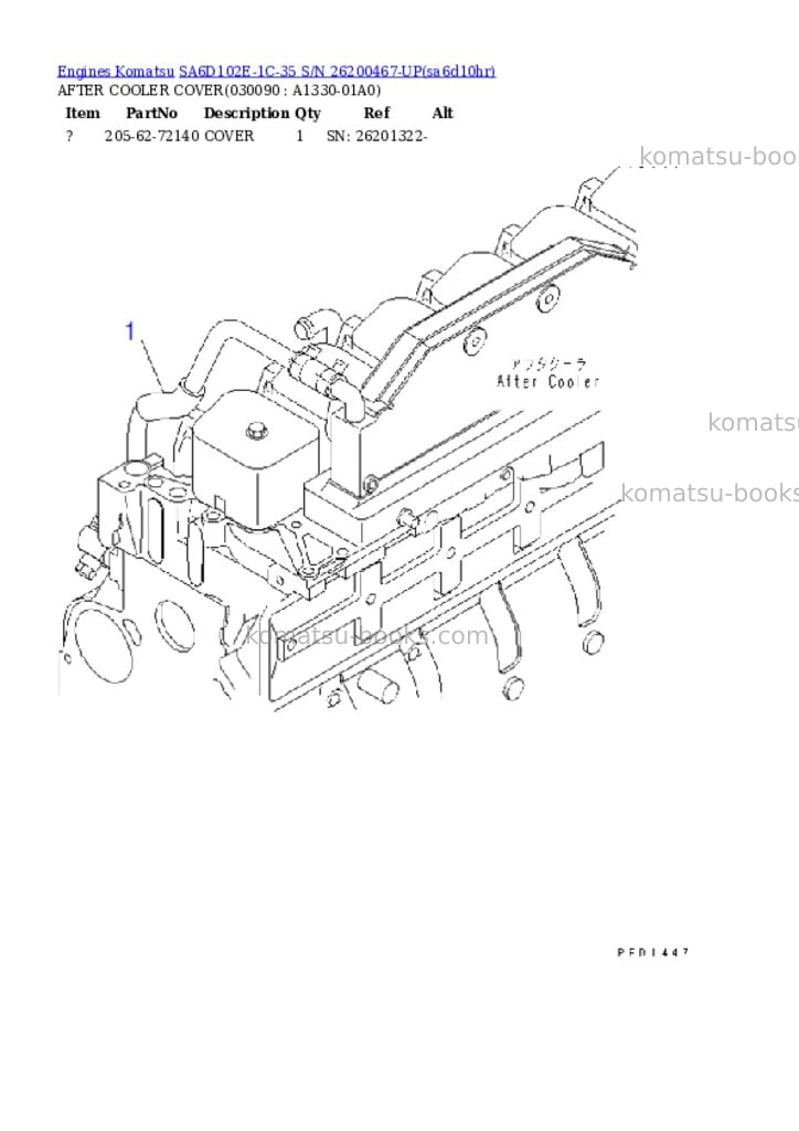 Komatsu SA6D102E-1C-35 S/N 26200467-UP Parts catalog cover Page 8 Komatsu SA6D102E-1C-35 S/N 26200467-UP Parts catalog cover Page 8