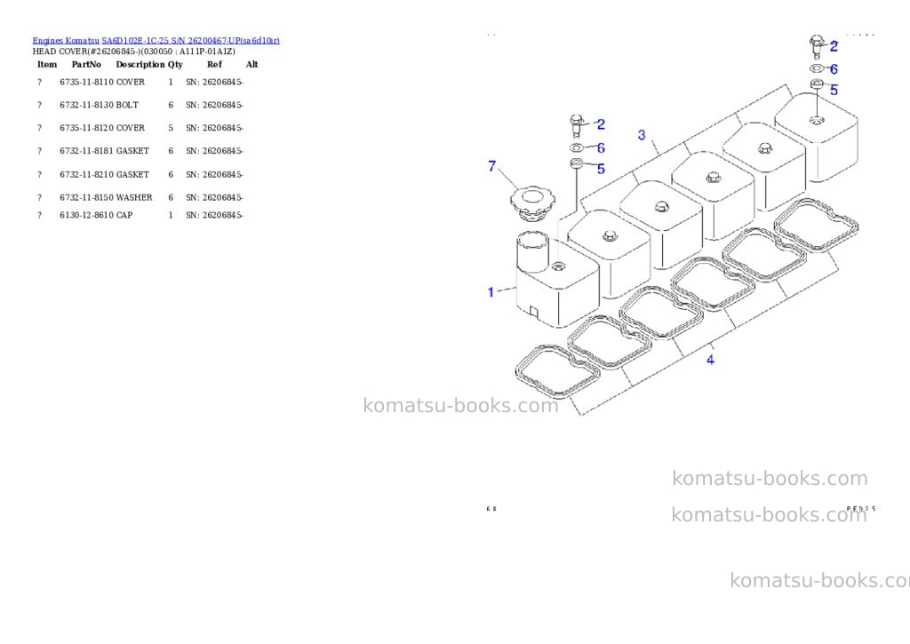 Komatsu sa6d102e-1c-25 s/n 26200467-up Parts catalog cover Page 4 Komatsu sa6d102e-1c-25 s/n 26200467-up Parts catalog cover Page 4