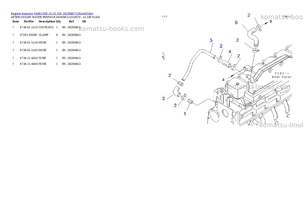 Komatsu sa6d102e-1c-25 s/n 26200467-up Parts catalog cover Page 6 Komatsu sa6d102e-1c-25 s/n 26200467-up Parts catalog cover Page 6