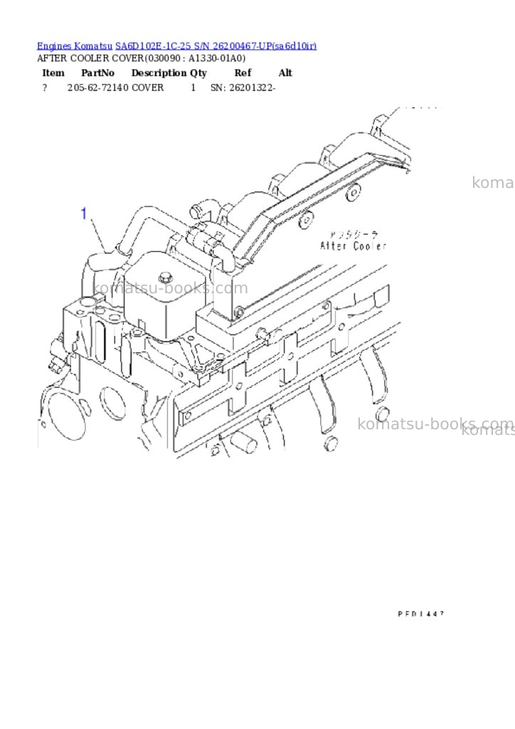 Komatsu sa6d102e-1c-25 s/n 26200467-up Parts catalog cover Page 8 Komatsu sa6d102e-1c-25 s/n 26200467-up Parts catalog cover Page 8