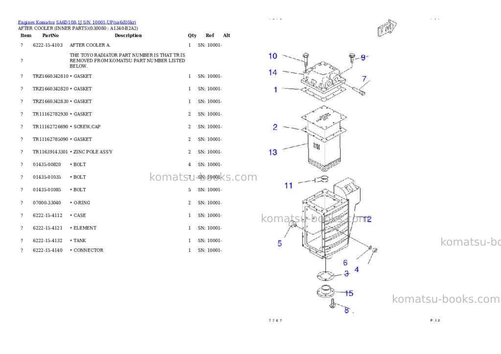Komatsu sa6d108-1j s/n 10001-up Parts catalog cover Page 7 Komatsu sa6d108-1j s/n 10001-up Parts catalog cover Page 7