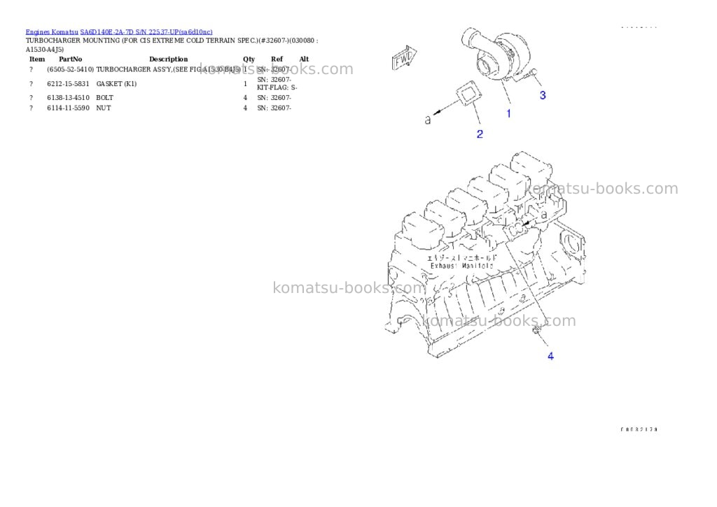 Komatsu sa6d140e-2a-7d s/n 22537-up Parts catalog cover Page 3 Komatsu sa6d140e-2a-7d s/n 22537-up Parts catalog cover Page 3