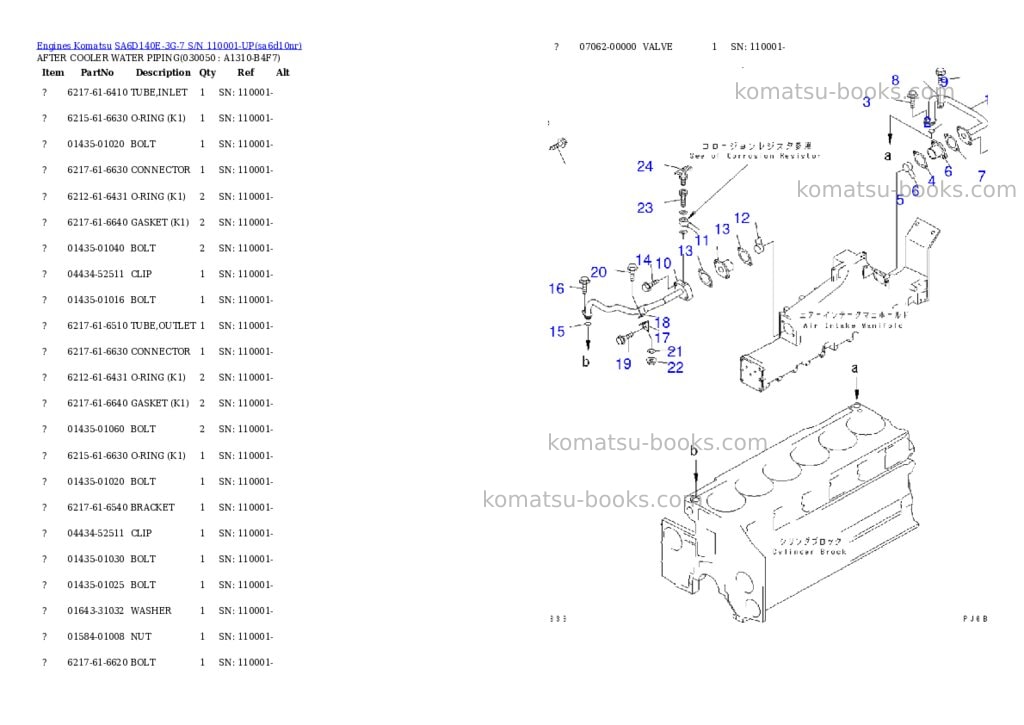 Komatsu SA6D140E-3G-7 S/N 110001-UP Parts catalog cover Page 4 Komatsu SA6D140E-3G-7 S/N 110001-UP Parts catalog cover Page 4