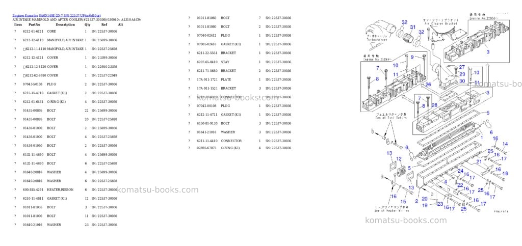 Komatsu SA6D140E-2D-7 S/N 22537-UP Parts catalog cover Page 3 Komatsu SA6D140E-2D-7 S/N 22537-UP Parts catalog cover Page 3