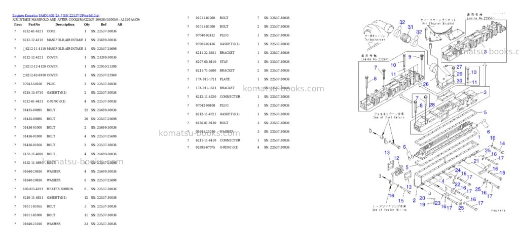 Komatsu SA6D140E-2A-7 S/N 22537-UP Parts catalog cover Page 4 Komatsu SA6D140E-2A-7 S/N 22537-UP Parts catalog cover Page 4