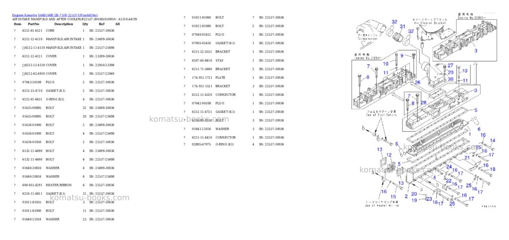 Komatsu SA6D140E-2B-7 S/N 22537-UP Parts catalog cover Page 4 Komatsu SA6D140E-2B-7 S/N 22537-UP Parts catalog cover Page 4