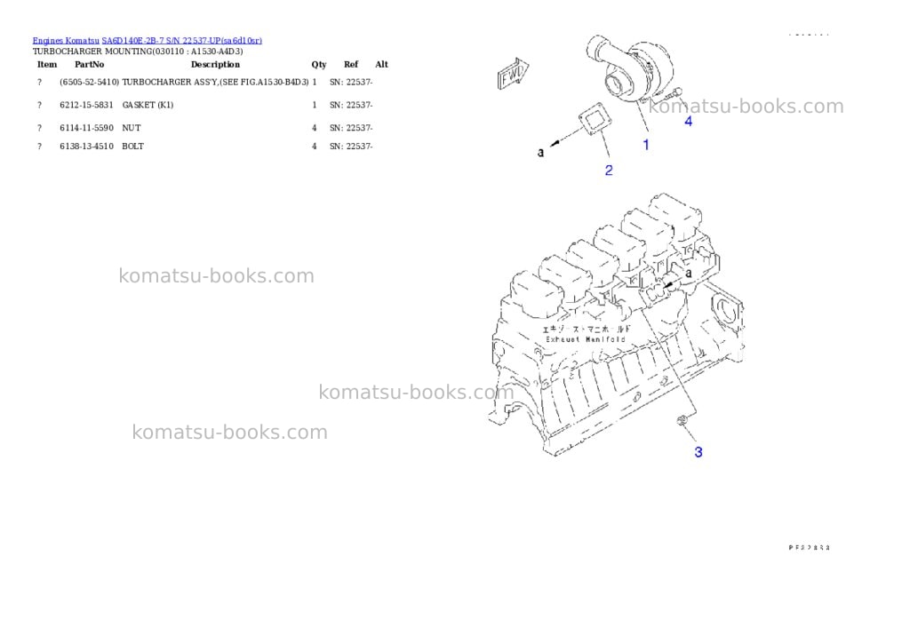 Komatsu SA6D140E-2B-7 S/N 22537-UP Parts catalog cover Page 9 Komatsu SA6D140E-2B-7 S/N 22537-UP Parts catalog cover Page 9