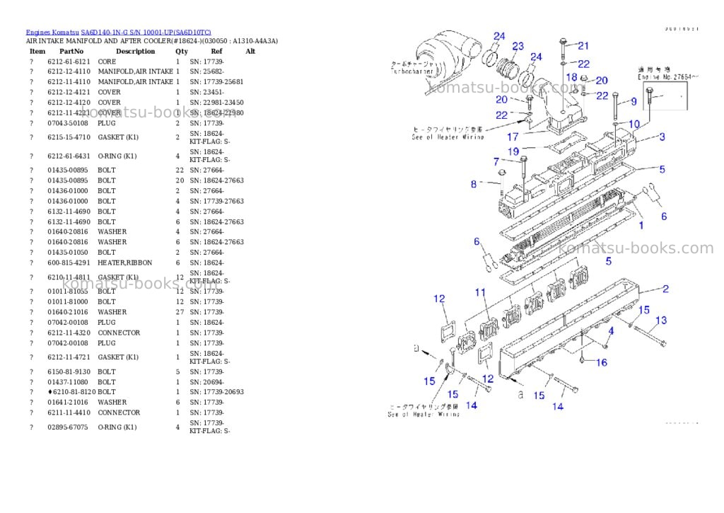 Komatsu sa6d140-1n-g s/n 10001-up Parts catalog cover Page 4 Komatsu sa6d140-1n-g s/n 10001-up Parts catalog cover Page 4