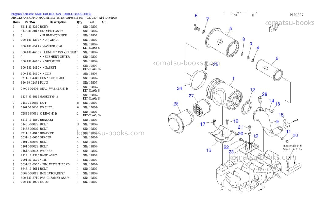 Komatsu sa6d140-1n-g s/n 10001-up Parts catalog cover Page 7 Komatsu sa6d140-1n-g s/n 10001-up Parts catalog cover Page 7