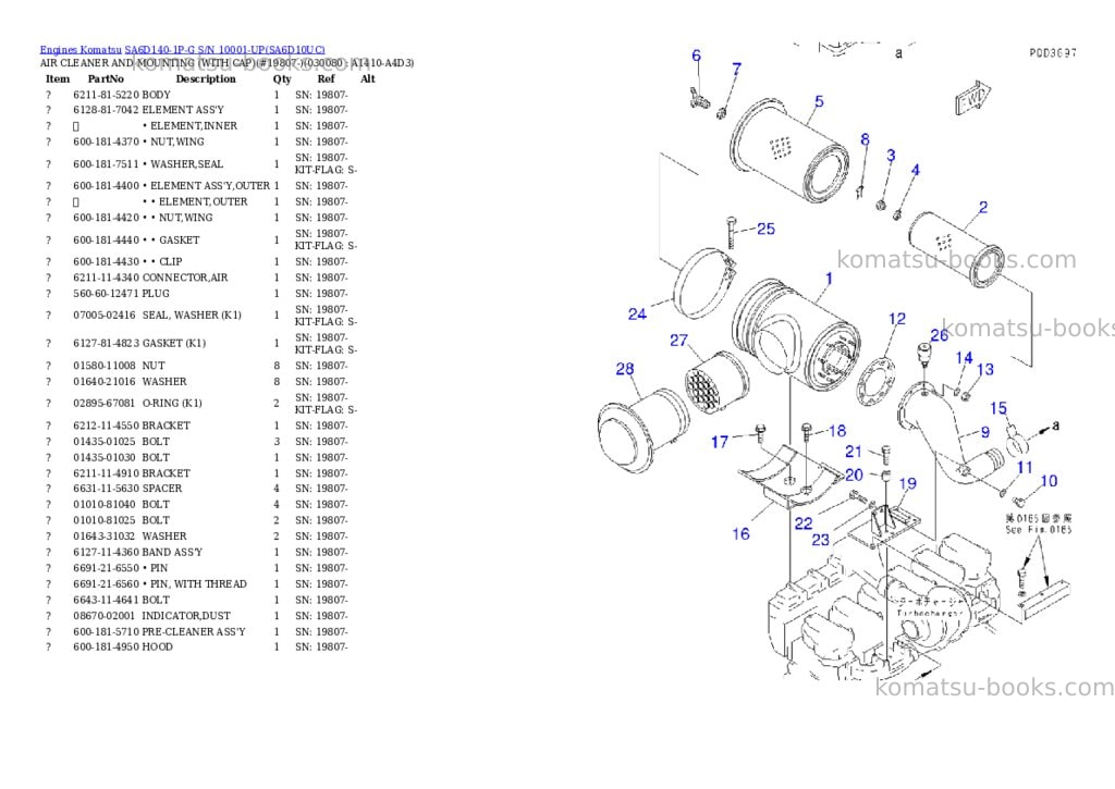 Komatsu sa6d140-1p-g s/n 10001-up Parts catalog cover Page 4 Komatsu sa6d140-1p-g s/n 10001-up Parts catalog cover Page 4