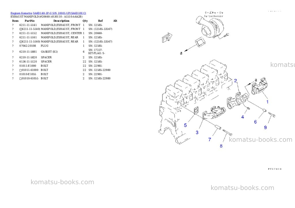 Komatsu sa6d140-1p-g s/n 10001-up Parts catalog cover Page 7 Komatsu sa6d140-1p-g s/n 10001-up Parts catalog cover Page 7