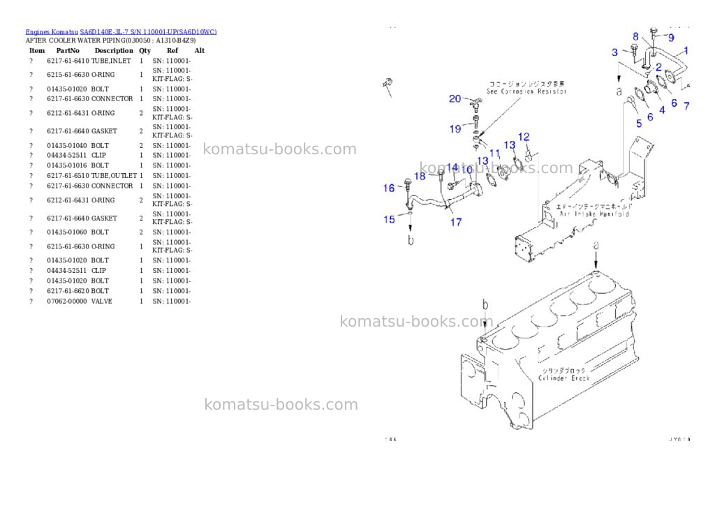 Komatsu sa6d140e-3l-7 s/n 110001-up Parts catalog cover Page 4 Komatsu sa6d140e-3l-7 s/n 110001-up Parts catalog cover Page 4