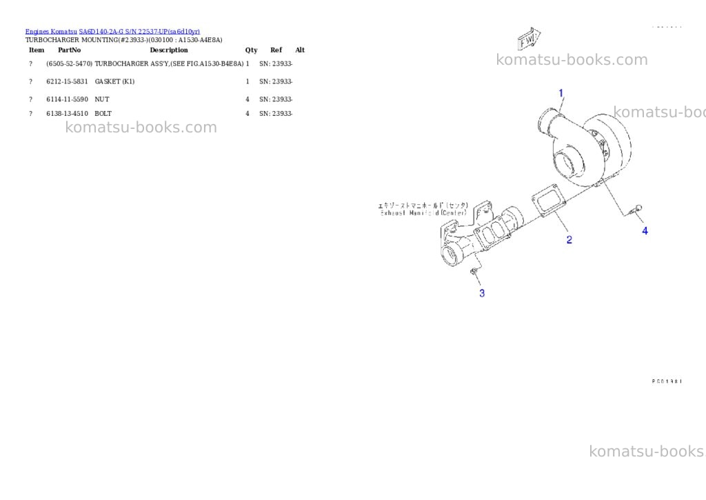 Komatsu sa6d140-2a-g s/n 22537-up front engine Parts catalog cover Page 9 Komatsu sa6d140-2a-g s/n 22537-up front engine Parts catalog cover Page 9