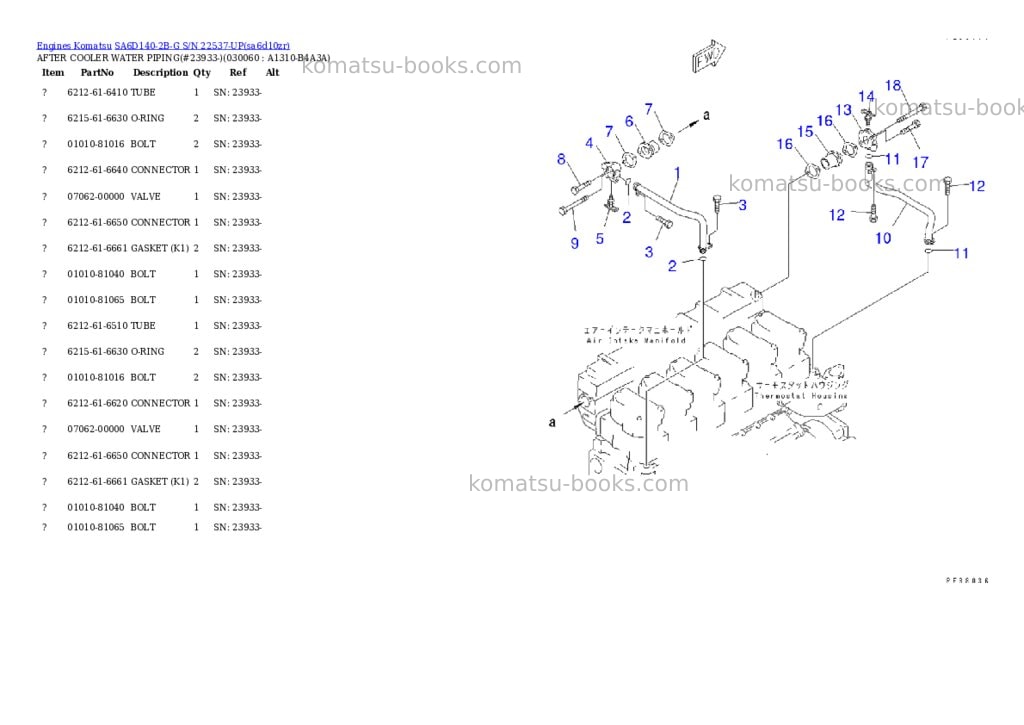 Komatsu sa6d140-2b-g s/n 22537-up rear engine Parts catalog cover Page 5 Komatsu sa6d140-2b-g s/n 22537-up rear engine Parts catalog cover Page 5