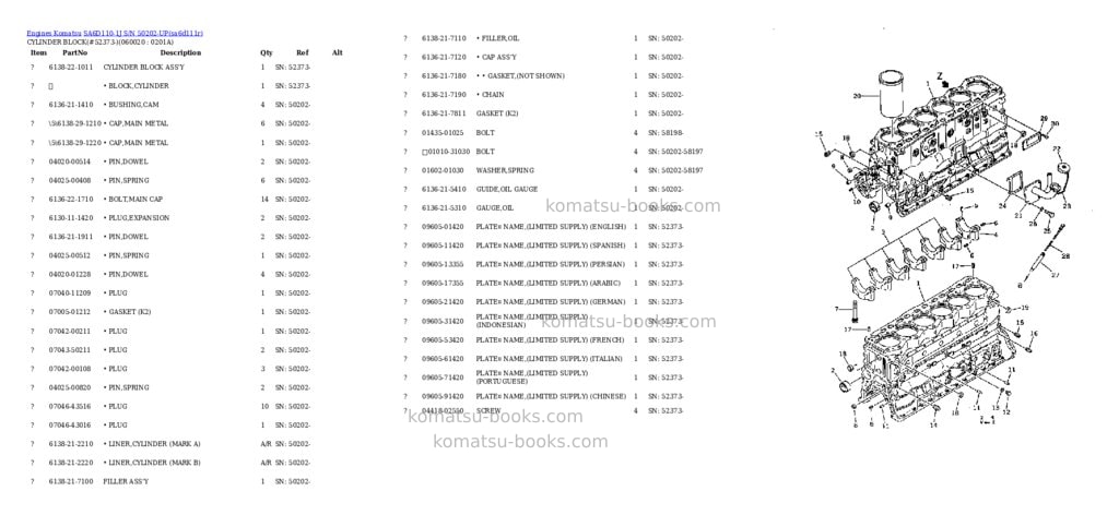 Komatsu sa6d110-1j s/n 50202-up Parts catalog cover Page 9 Komatsu sa6d110-1j s/n 50202-up Parts catalog cover Page 9