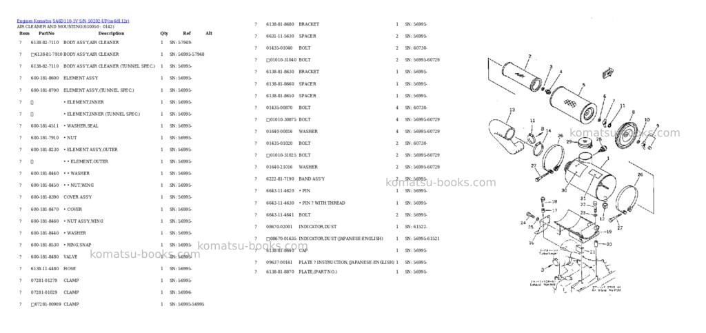 Komatsu sa6d110-1v s/n 50202-up Parts catalog cover Page 4 Komatsu sa6d110-1v s/n 50202-up Parts catalog cover Page 4
