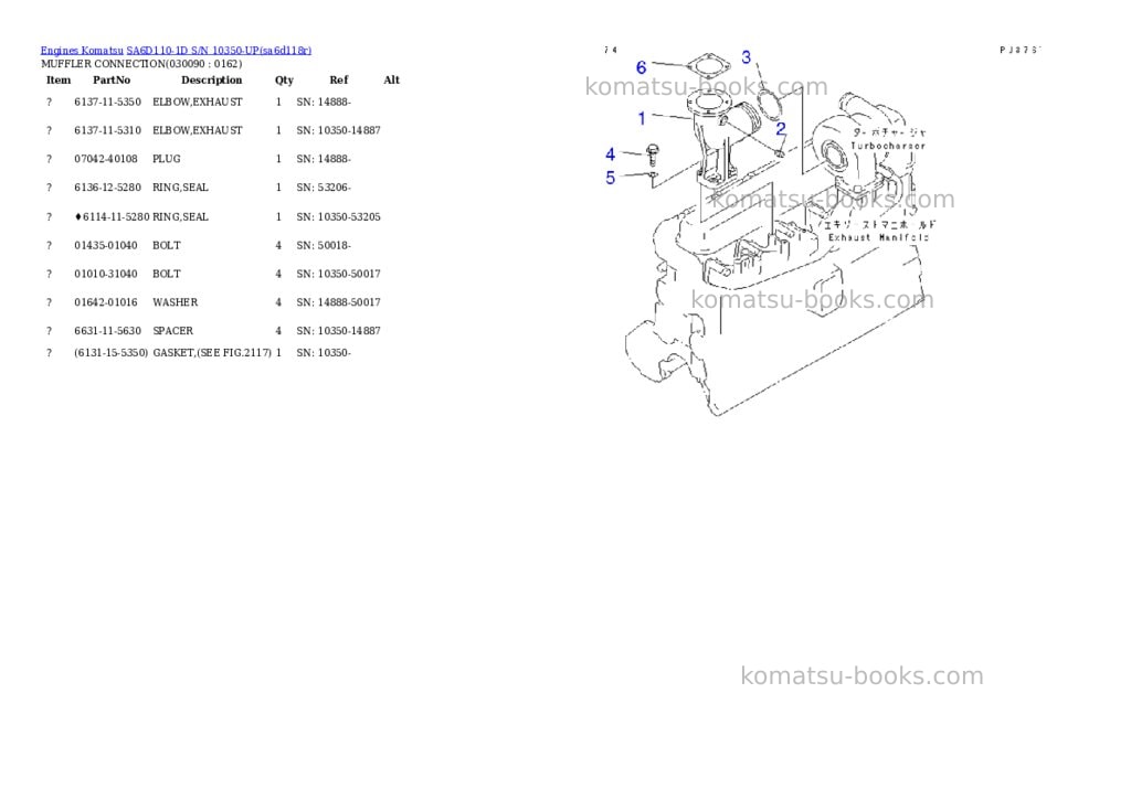 Komatsu sa6d110-1d s/n 10350-up Parts catalog cover Page 8 Komatsu sa6d110-1d s/n 10350-up Parts catalog cover Page 8