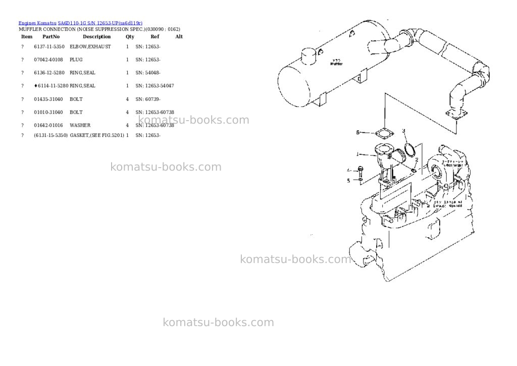 Komatsu SA6D110-1G S/N 12653-UP Parts catalog cover Page 8